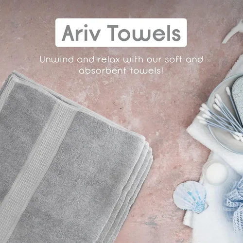 Vista 5 de Ariv Paquete de 2 toallas de baño jumbo de alta calidad, toallas de playa, toallas de baño extra grandes, 100% algodón, súper suaves, altamente