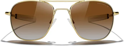 Vista 3 de MERRY'S Gafas de sol polarizadas militares clásicas cuadradas aviador para hombres o mujeres S8636