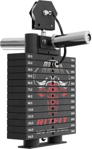 Vista 10 de RitFit Máquina Buffalo Smith, jaula eléctrica con sistema LAT-Pull Down y sistema de cruce de cables, estante de sentadillas todo en uno