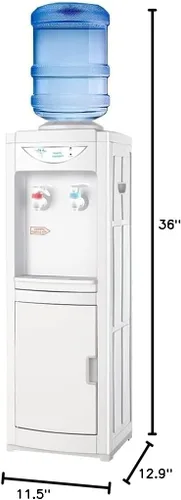 Vista 4 de Dispensador de agua para botellas de 5 galones, dispensador de agua fría y caliente de carga superior, enfriador de agua con bloqueo de seguridad