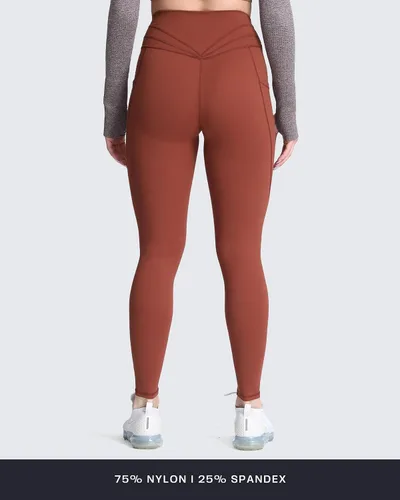 Vista 3 de Aoxjox Trinity - Pantalones de yoga de cintura alta con bolsillos para mujer, control de abdomen, cintura cruzada, leggings de entrenamiento suaves