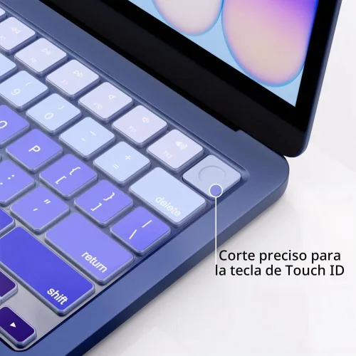 Vista 5 de ProElife Funda de teclado para MacBook Neo de 13 pulgadas A18 Pro A3404 Azul Degradado