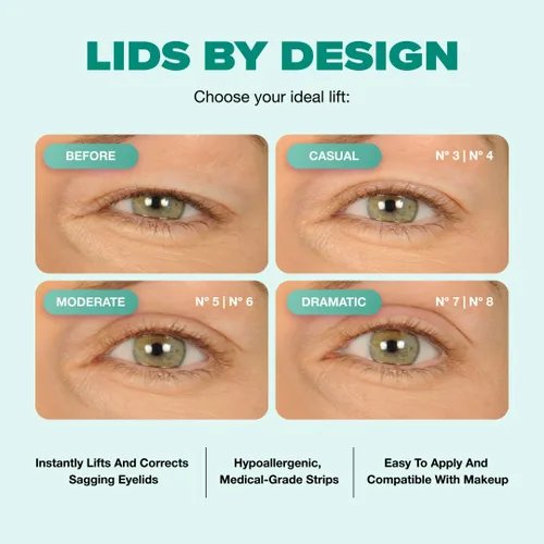 Vista 7 de Contours Rx Tapas por Design - Tiras de elevación de párpados para un levantamiento espectacular en párpados con capucha y caídos, cinta de ojos