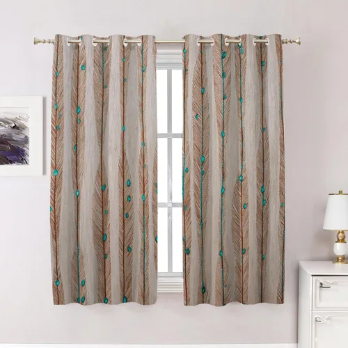 Vista 56 de Maritime Ocean Blackout Tier Curtains, Anchors Nautical Art Half Window Drapes for Kitchen with Rod Pocket,Room Darkening 2 Pack 26X24 Inches
