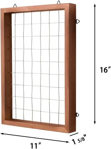 Vista 6 de Mkono Marco para Plantas de Aire Colgante Soporte para Plantas de Aire Tillandsia Colgador de Exhibición Estante de Madera Decoración de Pared