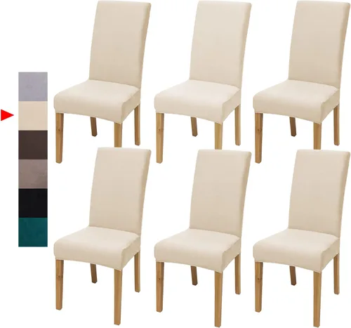Vista 67 de Fundas para Sillas de Comedor, Juego de Fundas para Sillas de Comedor de 4 Piezas, Fundas Elásticas para Sillas de Cocina, Fundas para Sillas