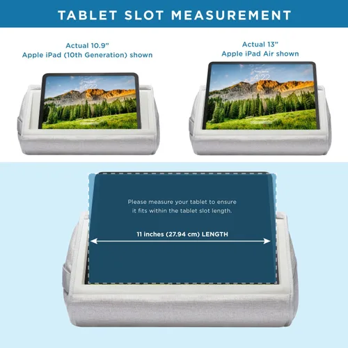 Vista 3 de LAPGEAR Soporte de almohada para tablet, ranura de 11 pulgadas para iPads, Galaxy Tabs, Kindles, lectores electrónicos y teléfonos, soporte