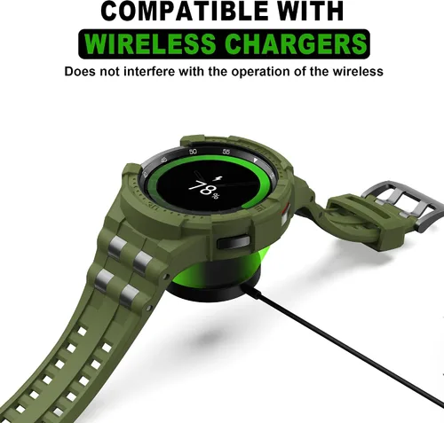 Vista 3 de Correa compatible con Samsung Galaxy Watch 6 Classic de 1.850 in, funda resistente de una pieza con correa (2023)