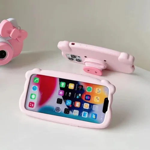 Vista 4 de Funda de teléfono para niñas y mujeres, creativa, súper divertida, multifunción, elástica, con soporte de nariz de cerdo rosa, funda de teléfono