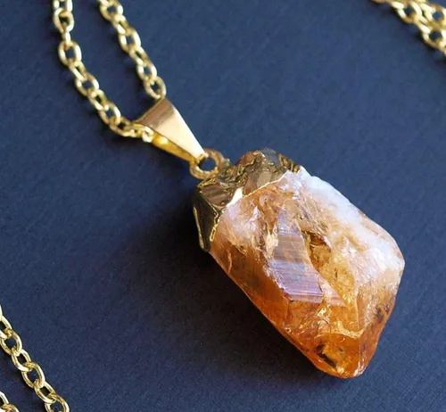 Vista 6 de Collar de plata de ley auténtica con piedras preciosas de amatista y citrino de 18.0in con cristales curativos y piedras de chakra para mujeres