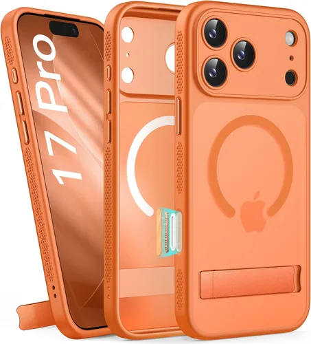 Vista 49 de BXYJY Funda magnética para iPhone Air con soporte, compatible con MagSafe, botón de control de cámara, protección completa de la lente, caída