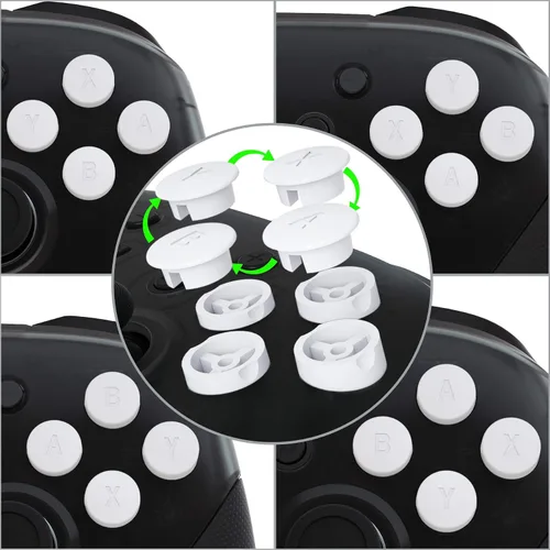 Vista 3 de eXtremeRate White Interchangeable ABXY Buttons for Nintendo Switch Pro Controller, DIY Swappable Replacement ABXY for Nintendo Switch Pro