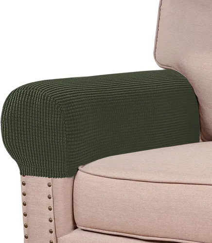 Vista 16 de Turquoize Fundas elásticas para reposabrazos para sillas y sofás, fundas para reposabrazos de sofá de elastano y jacquard, protector de muebles