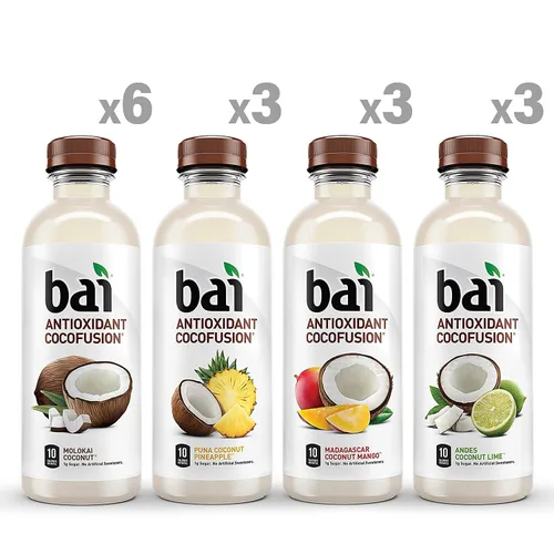 Vista 4 de Bai Coco Volcanic - Paquete variado de bebidas antioxidantes (paquete de 1) 18 onzas líquidas, 270 onzas líquidas