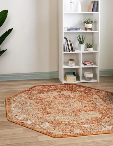 Vista 46 de Unique Loom colección Isabella - Alfombra de área Adjani (2 x 3 pies 1 pulgada, rectángulo, verde/ marfil)
