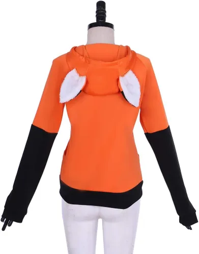 Vista 4 de Fox Orelhas Sudadera con capucha para disfraz de cosplay