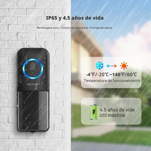 Vista 3 de TECKNET Timbre inalámbrico, timbre de puerta de 0 a 120 dB, timbre enchufable de 1300 pies, timbre de aula impermeable IP65, 60 timbres y 5 niveles