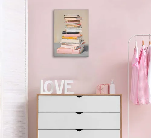 Vista 5 de Libros de arte de pared, pinturas estéticas, amantes de la lectura, decoración de pared, carteles educativos inspiradores, impresiones