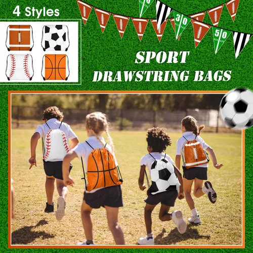 Vista 6 de Censen Juego de 24 bolsas con cordón a granel de 12 x 10 pulgadas, impermeables, paquete de playa para fútbol, béisbol, baloncesto, fútbol, fiesta