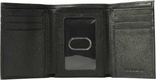 Vista 4 de John Deere Billetera de tres pliegues para hombre, color negro, talla única, Negro