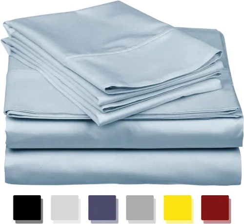 Vista 54 de Juego de sábanas de 1500 TC 100% algodón Pima (4 piezas, 1 ajustable, 1 plano, 2 fundas de almohada)