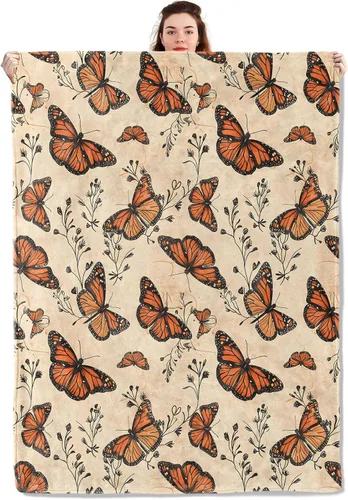 Vista 9 de Manta ligera de pájaros y mariposas, regalos para amantes de la naturaleza, manta de franela con rosa colorida y hortensias impresas para sofá