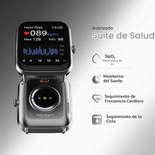 Vista 8 de Fire-Boltt Ninja Call Pro Plus 46.48mm / 1.83 in (1.83 pulgadas) Reloj inteligente con llamadas Bluetooth, asistencia de voz AI, 120 modos Gris