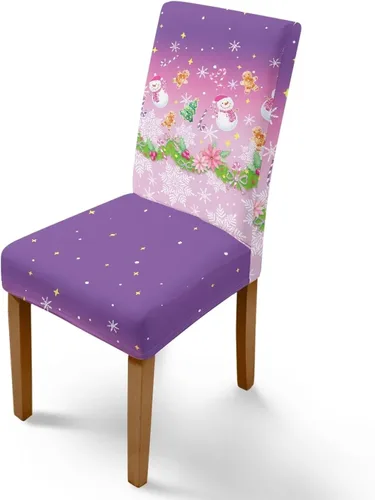 Vista 96 de Rnyleeg Fundas navideñas para sillas de comedor, fundas de asiento de comedor con estampado de campanas brillantes, juego de 1 funda suave y lavable