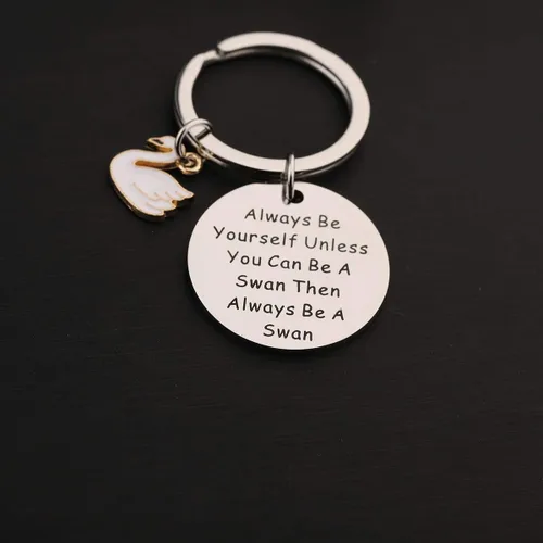 Vista 5 de ENSIANTH Llavero de cisne, regalo de cisne, diseño de cisne, regalo inspirador, joyería positiva de animales