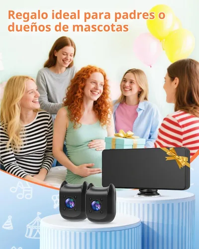 Vista 8 de Monitor de bebé con doble cámara para automóvil con pantalla dividida de 6.9 pulgadas