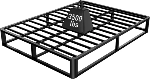Vista 7 de Firpeesy - Base de cama individual de 6 pulgadas con bordes de esquinas redondas, base de plataforma metálica individual de bajo perfil con soporte