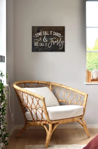 Vista 3 de Lienzo decorativo para pared con texto en inglés "Some Call It Chaos And We Call It" para decoración de casa rural, dormitorio, sala de estar