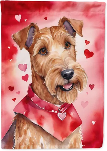 Vista 209 de Caroline's Treasures DAC5252GF Affenpinscher - Bandera de jardín con texto en inglés "My Valentine", bandera decorativa para patio exterior, patio