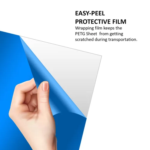 Vista 6 de Performore Paquete de 3 láminas de plexiglás de 4 x 6 pulgadas con película protectora, paneles PETG de 0.04 pulgadas de grosor, láminas de plástico