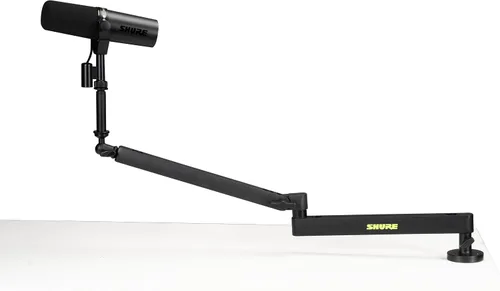 Vista 16 de Shure by Gator Soporte de Micrófono Boom de Escritorio Premium de Perfil Bajo; Totalmente Ajustable para Podcast, Transmisión y Configuraciones