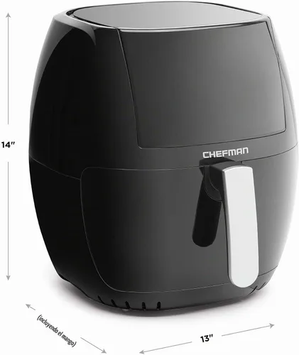 Vista 5 de Chefman TurboFry Touch - Freidora de aire de 8 cuartos de galón con ventana de visualización XL y pantalla digital avanzada, freír con menos aceite