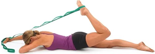 Vista 5 de La correa elástica original con póster de ejercicio, fabricada en los Estados Unidos por OPTP - Correa elástica y correa de yoga para estiramiento