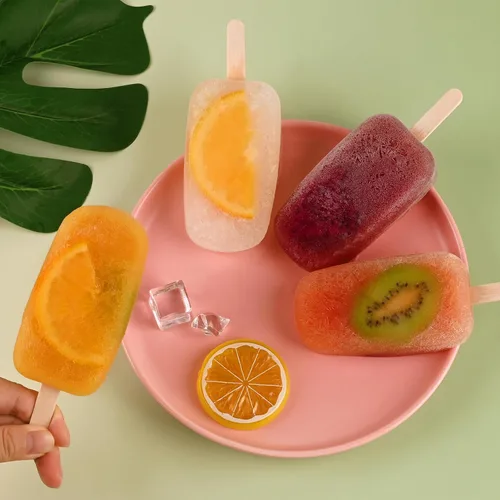 Vista 2 de WMKGG - Moldes apilables de silicona para paletas con tapas, 4 moldes para helados