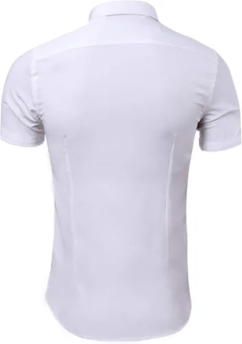 Vista 4 de FLY HAWK Mens Dress Shirts Fitted Bamboo Fiber Short Sleeve Elastic Casual Button Down Shirts