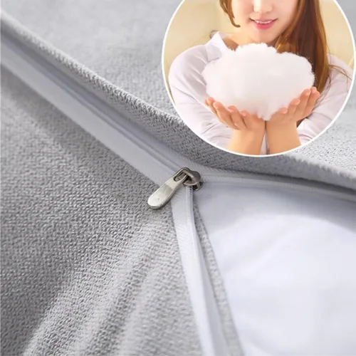 Vista 4 de Almohada triangular de lectura para reposo en cama, cojín grande para cabecero, respaldo largo, almohada de cuña con funda extraíble y dos bolsillos
