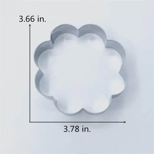 Vista 2 de LILIAO Cortador de galletas de flores con borde festoneado, cortador de galletas de fondant, 3.8 x 3.7 pulgadas, acero inoxidable