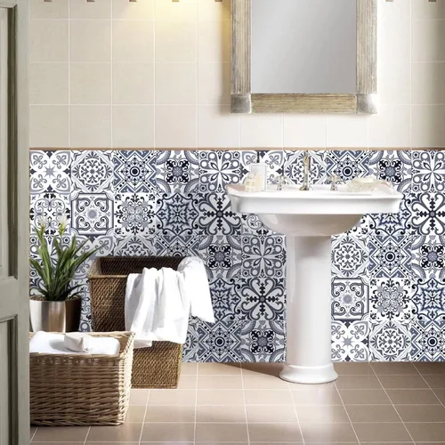 Vista 7 de 10 pegatinas decorativas autoadhesivas para azulejos, impermeables, para dormitorio, baño, escalera, decoración del hogar