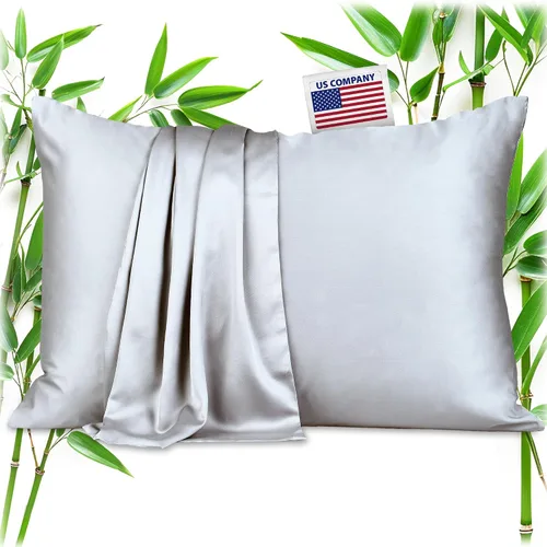 Vista 10 de Fundas de almohada 100% viscosa derivada de bambú - Funda de almohada refrescante - Tamaño estándar, crema, juego de 2 con cremallera