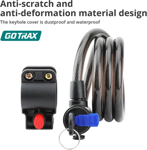 Vista 4 de Gotrax LockGuard - Cerraduras para scooter, cable de bloqueo de bicicleta de 4 pies, cerradura de bicicleta antirrobo resistente con soporte