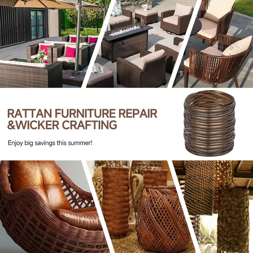Vista 7 de Kit de reparación de mimbre, material sintético de ratán en relieve, suministros de material de vinilo plástico impermeable para muebles de jardín