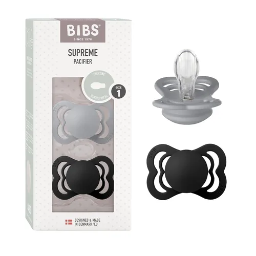 Vista 19 de BIBS Supreme Chupete para Bebé Paquete de 2 Hecho en Dinamarca Chupete Tranquilizador Sin BPA, Pezón Simétrico. Silicona, Talla 1 (0-6 Meses)