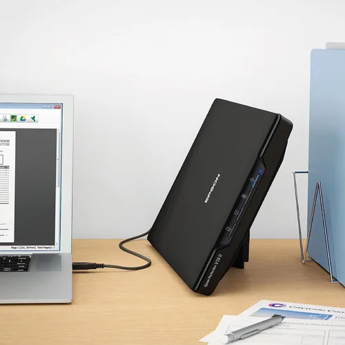 Vista 5 de Epson Perfection V19 II - Escáner plano de documentos y fotos a color con resolución óptica de 4800 ppp, alimentación USB y tapa extraíble de gran