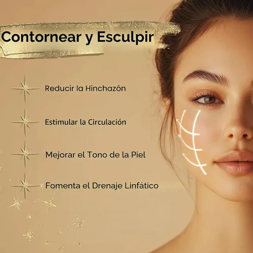 Vista 7 de ICON - Cepillo facial de contorno linfático para drenaje linfático Marrón - 1 juego