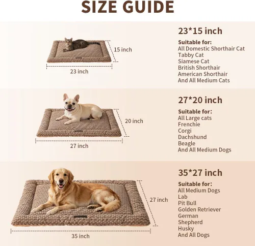 Vista 3 de SOMAHE Tapete plano para cama para gatos, forro polar de burbujas suaves Café