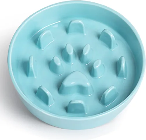 Vista 8 de Ceramic Fun - Cuenco de alimentación lenta de porcelana, cuenco de comedero lento para perros medianos (negro)